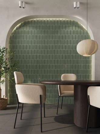 Carrelage Créatif Artisanal Vert Glossy - 5x15cm - FV2702070