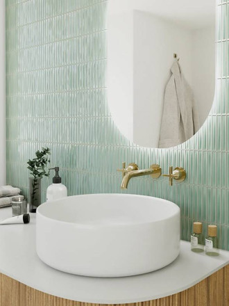 Carrelage Douceur Vert Fougère Brillant - 12.5x25cm - FV2702075