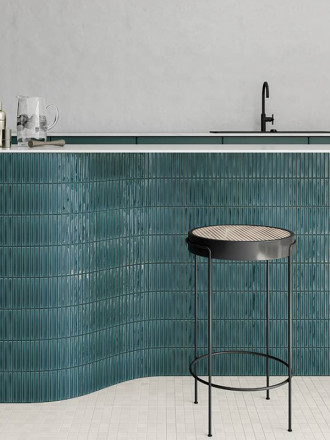 Carrelage Douceur Bleu Paon Brillant - 12.5x25cm - FV2702077