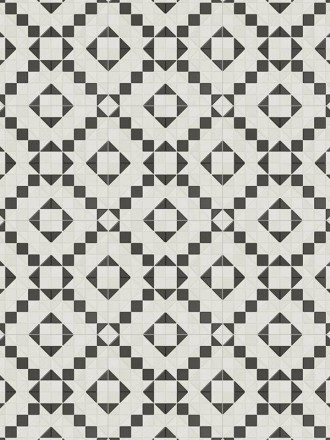 Carrelage Imitation Mosaïque Blanc et Noir - 28x28cm - FV2702095