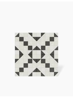 Carrelage Imitation Mosaïque Blanc et Noir - 28x28cm - FV2702095