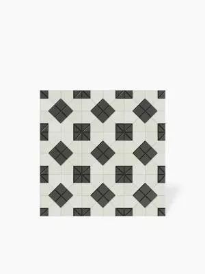 Carrelage Imitation Mosaïque Blanc et Noir - 28x28cm - FV2702096