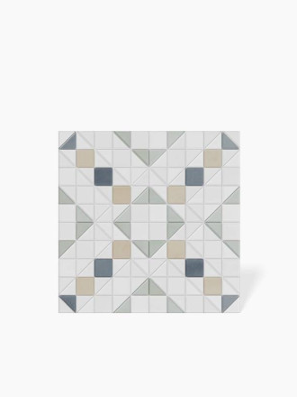 Carrelage Imitation Mosaïque Blanc et Noir - 28x28cm - FV2702095