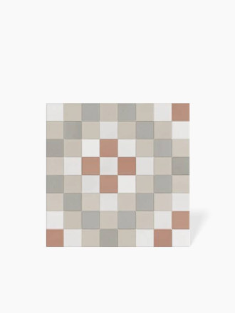 Carrelage Imitation Mosaïque Blanc et Noir - 28x28cm - FV2702095