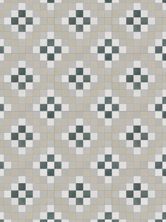 Carrelage Imitation Mosaïque Blanc et Noir - 28x28cm - FV2702095