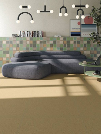 Carrelage Imitation Pierre Ocre Moucheté - 80x80cm - FV2702135