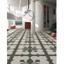 Carrelage Floral Noir et Blanc Poli - 119.3x119.3cm - FV2702136