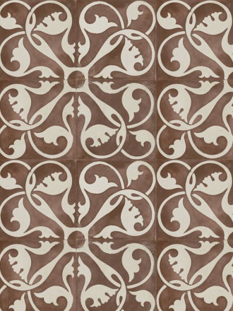 Carrelage Prédécoupé à Motif Floral Bordeaux - 45x45cm - FV2702159