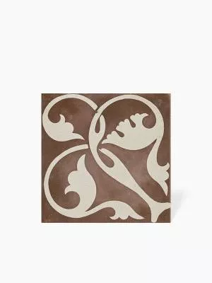 Carrelage Prédécoupé à Motif Floral Bordeaux - 45x45cm - FV2702159