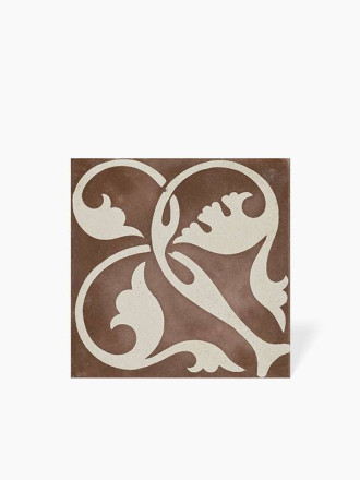 Carrelage Prédécoupé à Motif Floral Bordeaux - 45x45cm - FV2702159