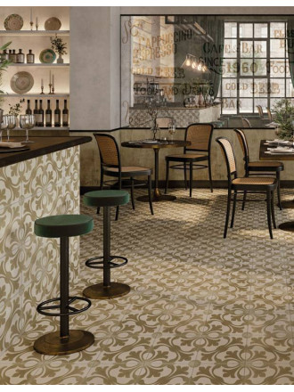 Carrelage Prédécoupé à Motif Floral Bordeaux - 45x45cm - FV2702159