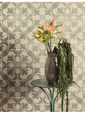 Carrelage Prédécoupé à Motif Floral Bordeaux - 45x45cm - FV2702159