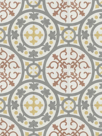 Carrelage Prédécoupé à Motif Floral Bordeaux - 45x45cm - FV2702159