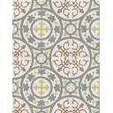 Carrelage Prédécoupé à Motif Floral Bordeaux - 45x45cm - FV2702159
