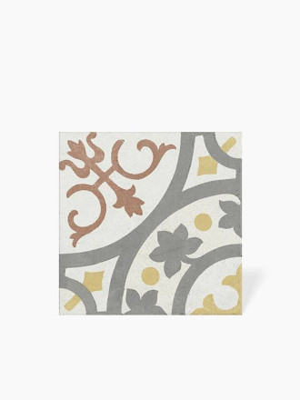 Carrelage Prédécoupé à Motif Floral Bordeaux - 45x45cm - FV2702159