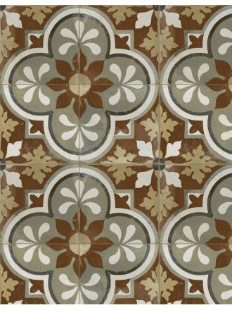 Carrelage Prédécoupé à Motif Floral Bordeaux - 45x45cm - FV2702159