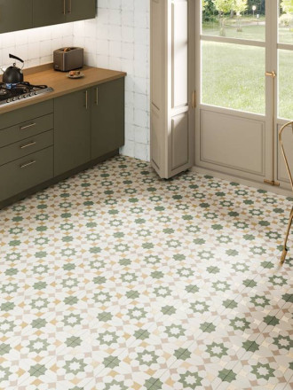 Carrelage Tara Etoile Verte -  22.3x22.3cm - FV2702164