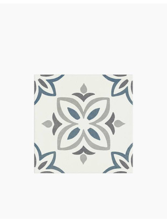 Carrelage Provence Fleur 2 Bleue 22.3x22.3cm - FV2702178