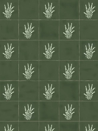 Carrelage Faience Vert Royal Fleur - 13x13cm - FV2702121