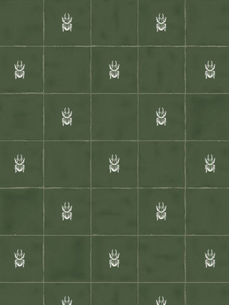 Carrelage Faience Vert Royal Scarabée - 13x13cm - FV2702122