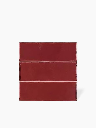 Faïence Lumineuse Rouge Brique - 5x15cm - FV2702205