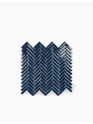 Carrelage Chevron Sur Maille - Bleu Marine - 28.3x27.7cm - FV2702219