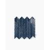 Chevron-Fliese auf Netz - Marineblau - 28.3x27.7cm - FV2702219