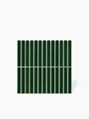 Carrelage Plaquette Rectangulaire sur Maille - Vert Olive - 29.6x29.9cm - FV2702220