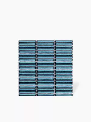 Carrelage Petite Plaque Rectangulaire sur Maille - Bleu Ciel - 28,41X29,61cm - FV2702222