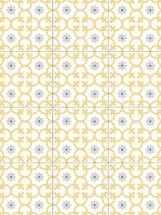 Carrelage Floral Dahlia 2 Imitation Carreau de Ciment - 25X25 CM - FV2702242