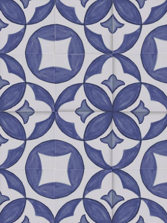 Carrelage Faience Motif Floral 1 Bleu Ciel - 15x15cm - FV2702248