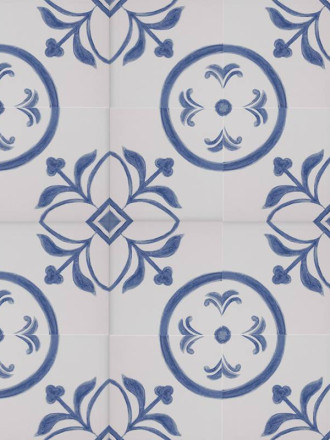 Carrelage Sol et Mur Motif Floral 2 Bleu Ciel - 15x15cm - FV2702249