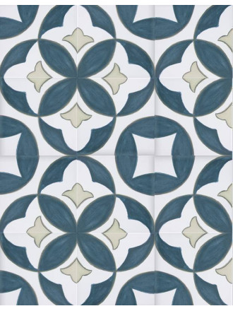 Carrelage Faience Motif Floral 1 Bleu Ciel - 15x15cm - FV2702248
