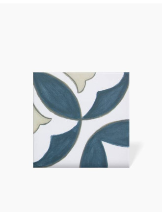 Carrelage Sol et Mur Motif Floral 3 Bleu Foncé - 15x15cm - FV2702250