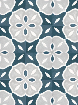 Carrelage Faience Motif Floral 1 Bleu Ciel - 15x15cm - FV2702248