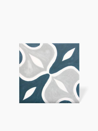 Carrelage Sol et Mur Motif Floral 4 Bleu Foncé - 15x15cm - FV2702251