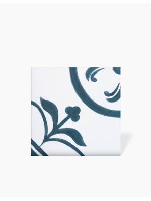 Carrelage Sol et Mur Motif Floral 2 Bleu Foncé - 15x15cm - FV2702253