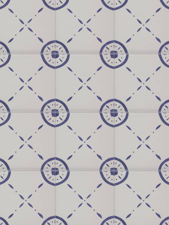 Carrelage Faience Motif Floral 1 Bleu Ciel - 15x15cm - FV2702248