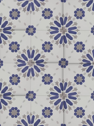 Carrelage Sol et Mur Grande Fleur 06 Bleu Ciel - 15x15cm - FV2702259