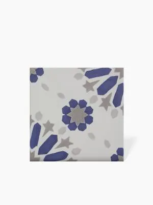 Carrelage Faience Motif Floral 1 Bleu Ciel - 15x15cm - FV2702248