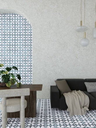 Carrelage Sol et Mur Rosace 02 Bleu Foncé - 15x15cm - FV2702263