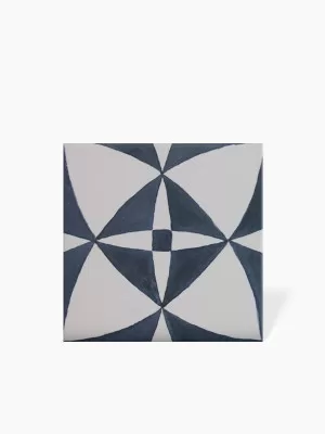 Carrelage Sol et Mur Rosace 02 Bleu Foncé - 15x15cm - FV2702263 