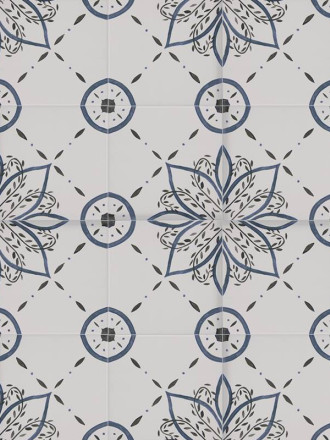 Carrelage Faience Motif Floral 1 Bleu Ciel - 15x15cm - FV2702248