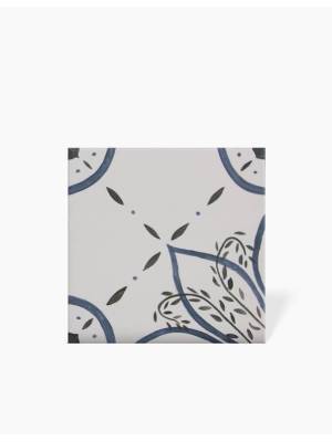 Carrelage Sol et Mur Fleur 04 Bleu Foncé - 15x15cm - FV2702265