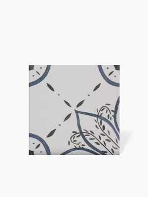 Carrelage Sol et Mur Fleur 04 Bleu Foncé - 15x15cm - FV2702265 