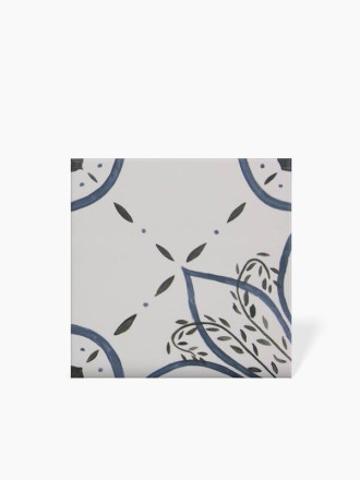 Carrelage Sol et Mur Fleur 04 Bleu Foncé - 15x15cm - FV2702265