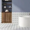 Carrelage Faience Motif Floral 1 Bleu Ciel - 15x15cm - FV2702248