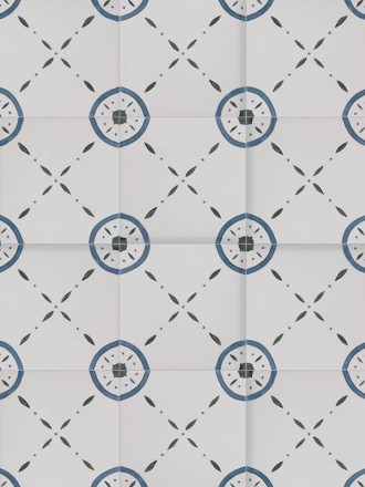 Carrelage Faience Motif Floral 1 Bleu Ciel - 15x15cm - FV2702248