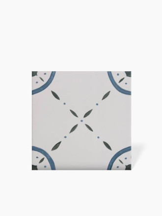 Carrelage Sol et Mur Fleur 05 Bleu Foncé - 15x15cm - FV2702266
