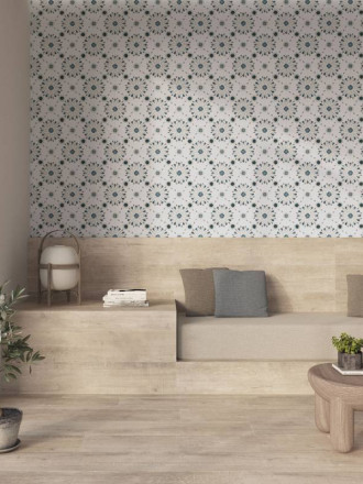 Carrelage Faience Motif Floral 1 Bleu Ciel - 15x15cm - FV2702248